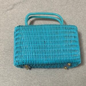 Turquoise Woven Handbag